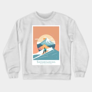 Sunset Ride - Snowboarding the Alpine Glow Crewneck Sweatshirt